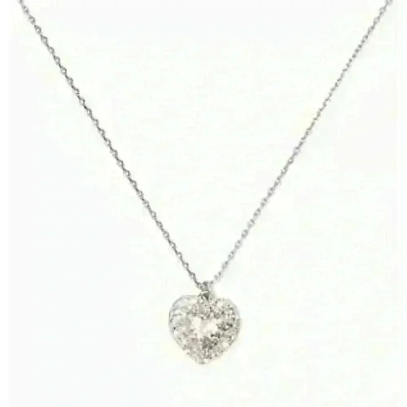 NWT KATE SPADE Something Sparkly Heart Clay Pave Pendant Necklace - Picture 3 of 5